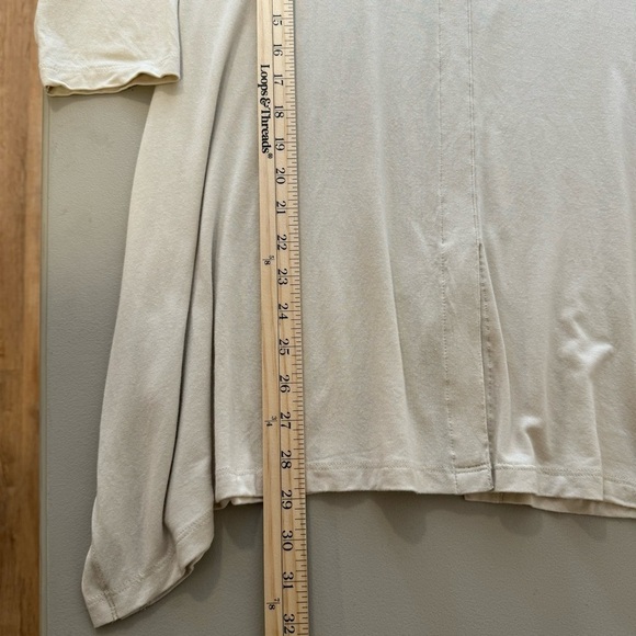 Soft Surroundings 3/4 Sleeve Jersey Knit Tunic Ivory Size Medium - Picture 10 of 11